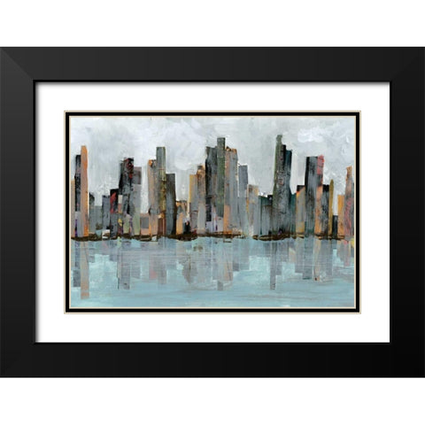 Second City II Black Modern Wood Framed Art Print with Double Matting by Fagalde, Jarman