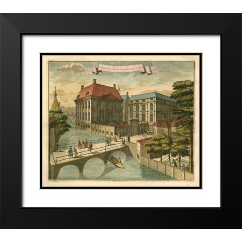 Scenes of the Hague IV Black Modern Wood Framed Art Print with Double Matting by Van der Giessen, G.