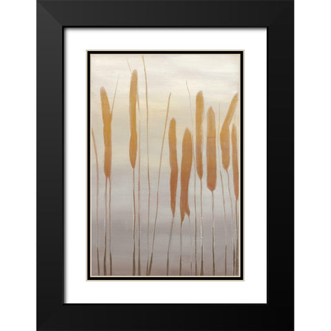 Reeds and Leaves I Black Modern Wood Framed Art Print with Double Matting by Goldberger, Jennifer