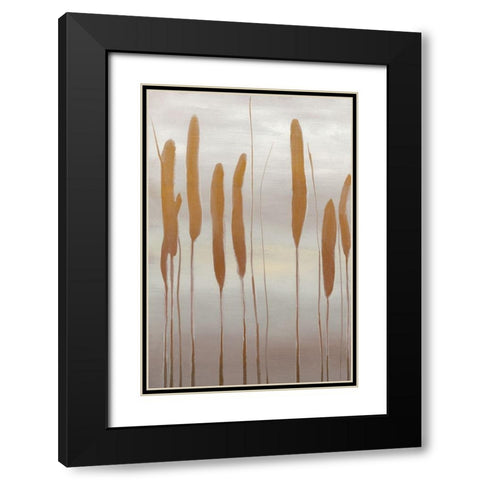 Reeds and Leaves II Black Modern Wood Framed Art Print with Double Matting by Goldberger, Jennifer