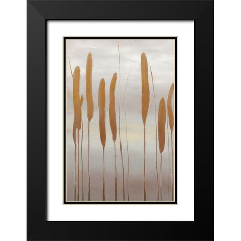 Reeds and Leaves II Black Modern Wood Framed Art Print with Double Matting by Goldberger, Jennifer