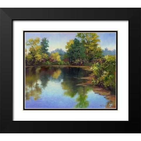 Summer Pond Black Modern Wood Framed Art Print with Double Matting by Weber, Mary Jean