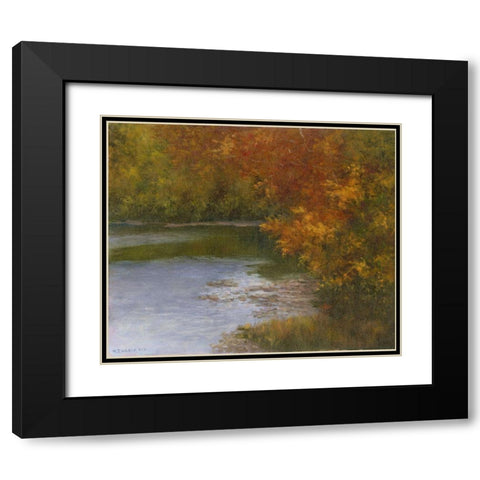 Rivershade Black Modern Wood Framed Art Print with Double Matting by Weber, Mary Jean