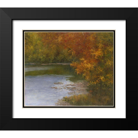 Rivershade Black Modern Wood Framed Art Print with Double Matting by Weber, Mary Jean