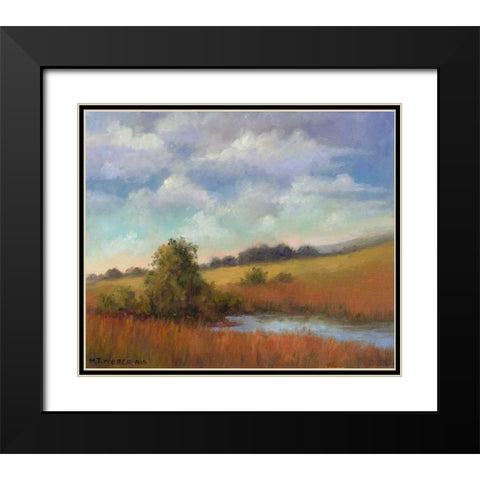 September Fields Black Modern Wood Framed Art Print with Double Matting by Weber, Mary Jean