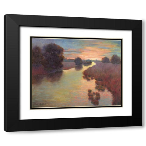 Evening Wetlands Black Modern Wood Framed Art Print with Double Matting by Weber, Mary Jean