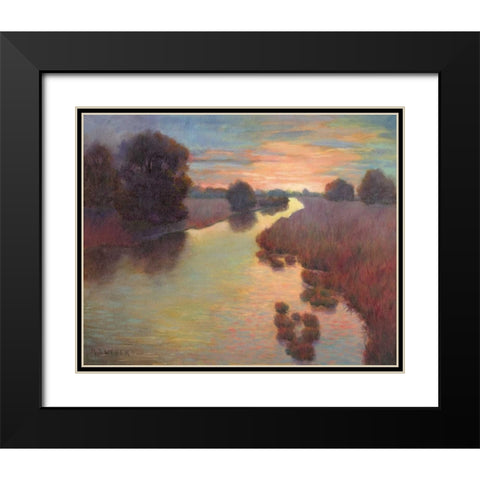Evening Wetlands Black Modern Wood Framed Art Print with Double Matting by Weber, Mary Jean