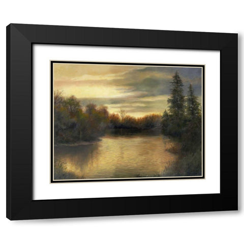 Golden Moments Black Modern Wood Framed Art Print with Double Matting by Weber, Mary Jean