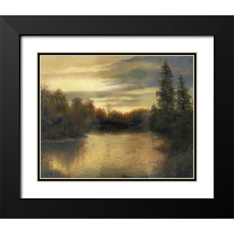 Golden Moments Black Modern Wood Framed Art Print with Double Matting by Weber, Mary Jean