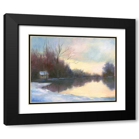Winter Glow Black Modern Wood Framed Art Print with Double Matting by Weber, Mary Jean