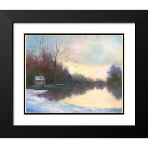 Winter Glow Black Modern Wood Framed Art Print with Double Matting by Weber, Mary Jean