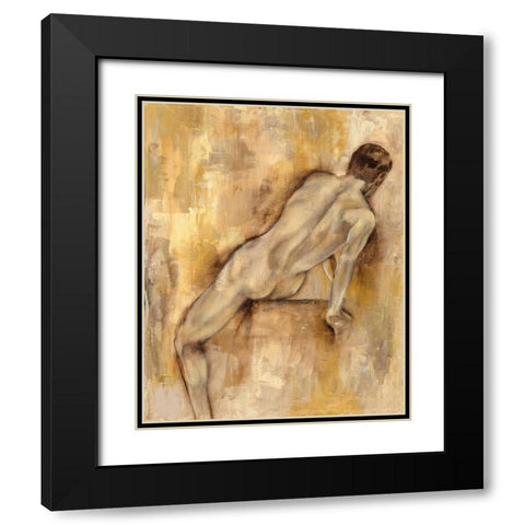 Nude Figure Study VI Black Modern Wood Framed Art Print with Double Matting by Goldberger, Jennifer