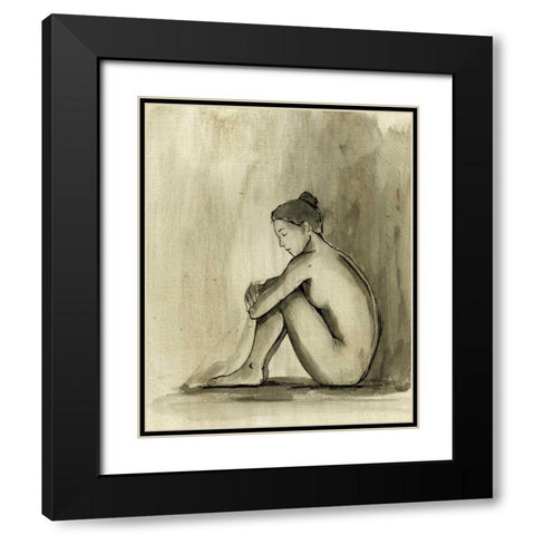 Sumi-e Figure IV Black Modern Wood Framed Art Print with Double Matting by Harper, Ethan