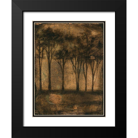 Bronzed Treeline I Black Modern Wood Framed Art Print with Double Matting by Goldberger, Jennifer