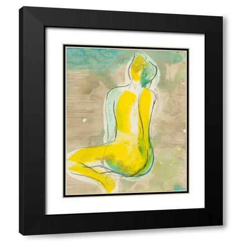 Figure in Relief II Black Modern Wood Framed Art Print with Double Matting by Goldberger, Jennifer