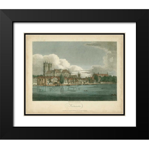 View of Westminster Black Modern Wood Framed Art Print with Double Matting by Greig, J.