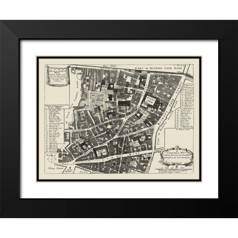 Quays of London II Black Modern Wood Framed Art Print with Double Matting by Unknown