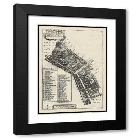 Quays of London III Black Modern Wood Framed Art Print with Double Matting by Unknown