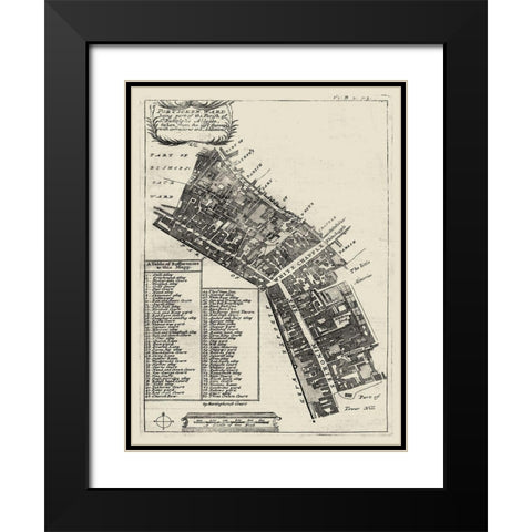 Quays of London III Black Modern Wood Framed Art Print with Double Matting by Unknown