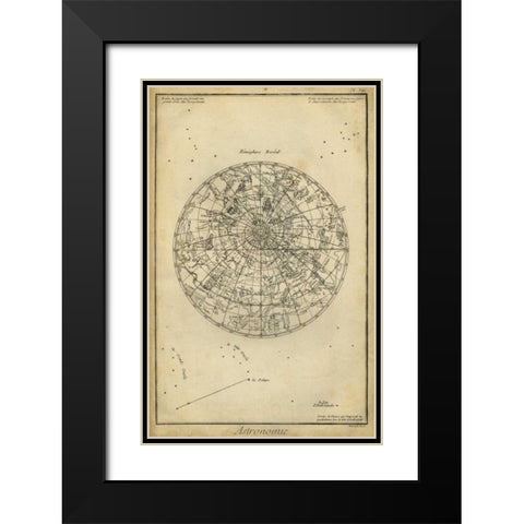 Antique Astronomy Chart I Black Modern Wood Framed Art Print with Double Matting by Diderot, Denis