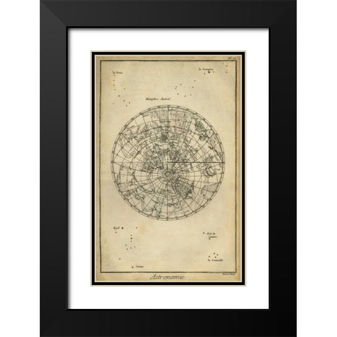 Antique Astronomy Chart II Black Modern Wood Framed Art Print with Double Matting by Diderot, Denis