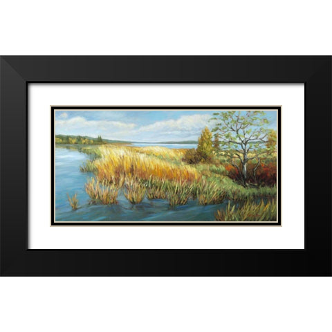 Marsh Edge Black Modern Wood Framed Art Print with Double Matting by Pfannmuller, A. A.