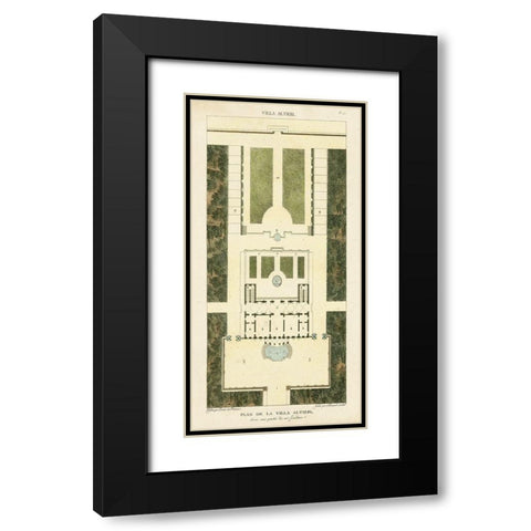 Plan de la Villa Altieri Black Modern Wood Framed Art Print with Double Matting by Bonnard