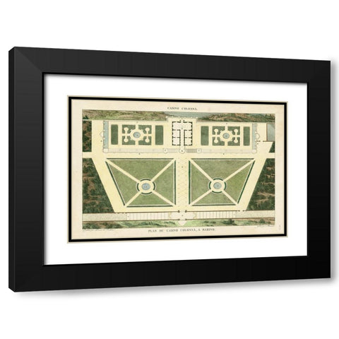 Plan du Casino Colonna, A Marino Black Modern Wood Framed Art Print with Double Matting by Bonnard