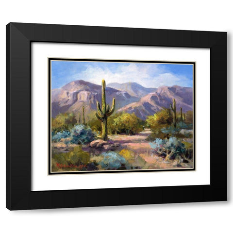 Catalina Mountain Foothills Black Modern Wood Framed Art Print with Double Matting by Johnston, Maxine