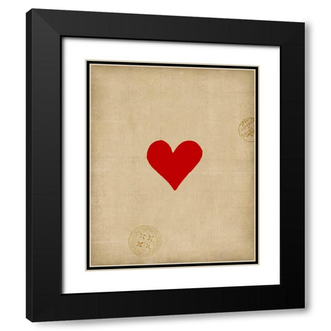 Heart Black Modern Wood Framed Art Print with Double Matting by Vision Studio