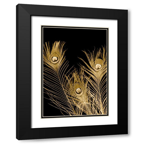 Plumes Dor I Black Modern Wood Framed Art Print with Double Matting by Johnson, Jason