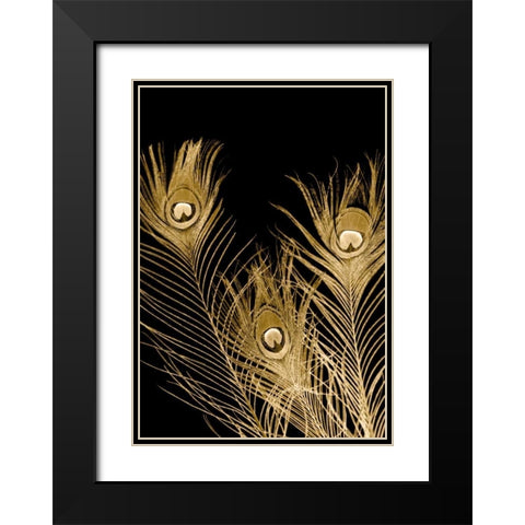 Plumes Dor I Black Modern Wood Framed Art Print with Double Matting by Johnson, Jason