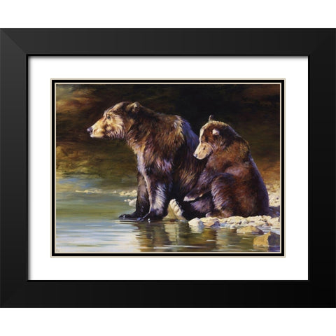 Small Mother Love (ASH) Black Modern Wood Framed Art Print with Double Matting by Chapman, Julie T.