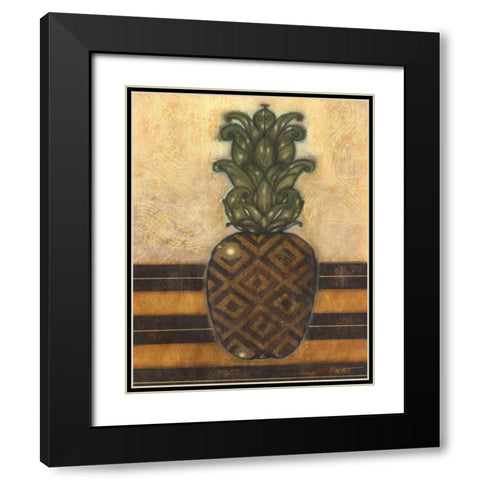 Regal Pineapple I Black Modern Wood Framed Art Print with Double Matting by Wyatt Jr., Norman
