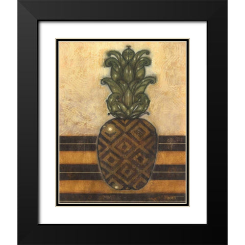 Regal Pineapple I Black Modern Wood Framed Art Print with Double Matting by Wyatt Jr., Norman