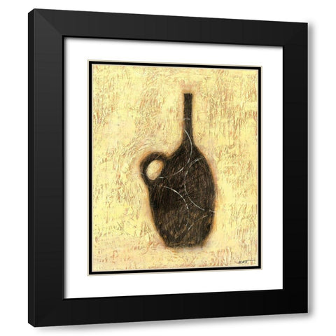 Woodcut Ebony Vase II Black Modern Wood Framed Art Print with Double Matting by Wyatt Jr., Norman
