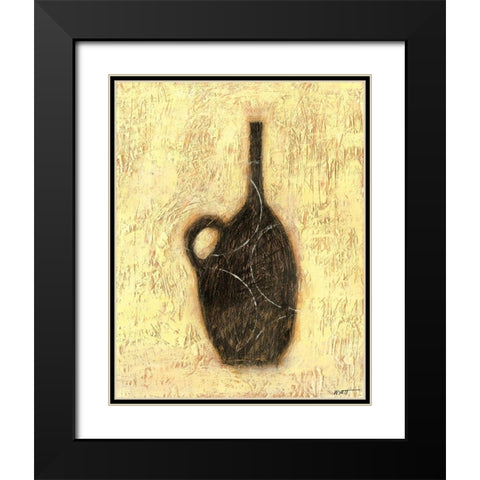 Woodcut Ebony Vase II Black Modern Wood Framed Art Print with Double Matting by Wyatt Jr., Norman
