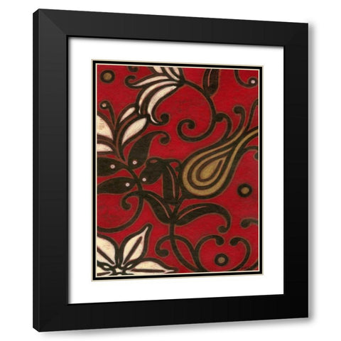 Scarlet Textile I Black Modern Wood Framed Art Print with Double Matting by Wyatt Jr., Norman