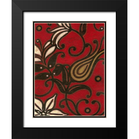 Scarlet Textile I Black Modern Wood Framed Art Print with Double Matting by Wyatt Jr., Norman
