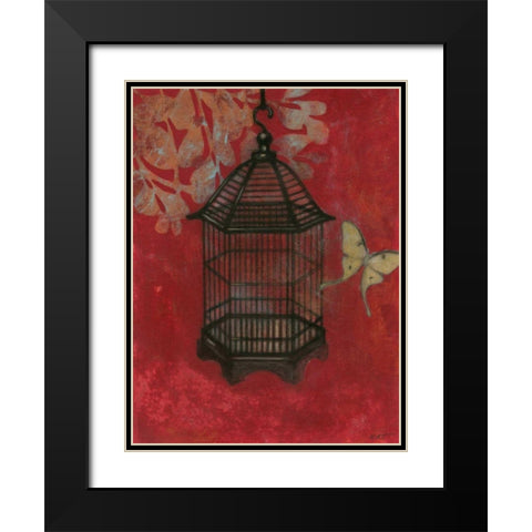 Asian Bird Cage II Black Modern Wood Framed Art Print with Double Matting by Wyatt Jr., Norman