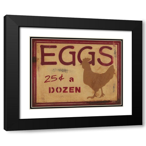 Eggs Black Modern Wood Framed Art Print with Double Matting by Wyatt Jr., Norman