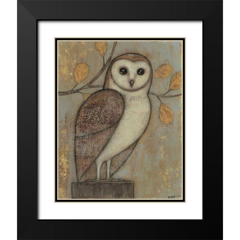 Ornate Owl I Black Modern Wood Framed Art Print with Double Matting by Wyatt Jr., Norman