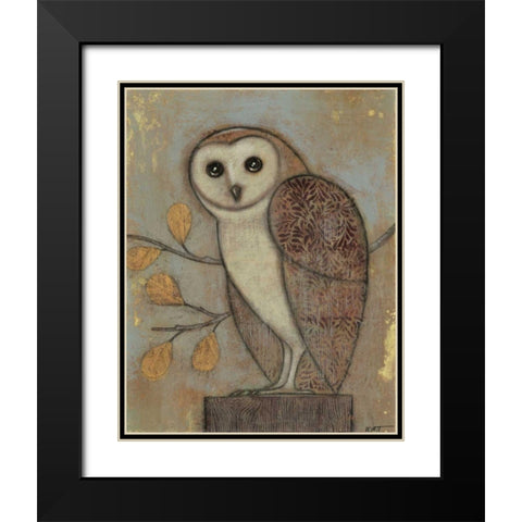 Ornate Owl II Black Modern Wood Framed Art Print with Double Matting by Wyatt Jr., Norman