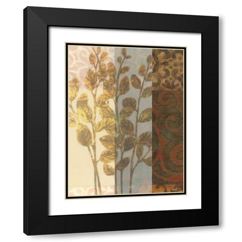 Tapestry with Leaves I Black Modern Wood Framed Art Print with Double Matting by Wyatt Jr., Norman