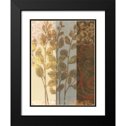 Tapestry with Leaves I Black Modern Wood Framed Art Print with Double Matting by Wyatt Jr., Norman