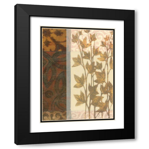Tapestry with Leaves II Black Modern Wood Framed Art Print with Double Matting by Wyatt Jr., Norman