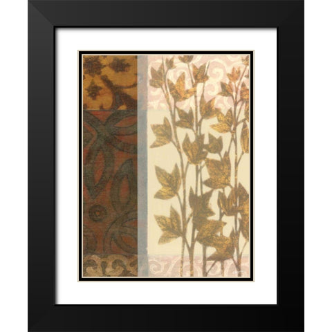 Tapestry with Leaves II Black Modern Wood Framed Art Print with Double Matting by Wyatt Jr., Norman
