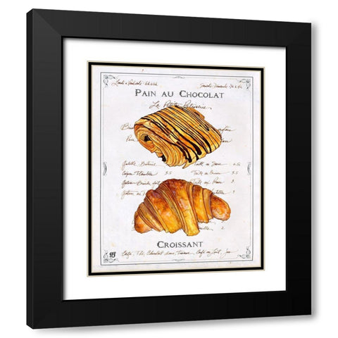Pain au Chocolat et Croissant Black Modern Wood Framed Art Print with Double Matting by Joyner, Ginny
