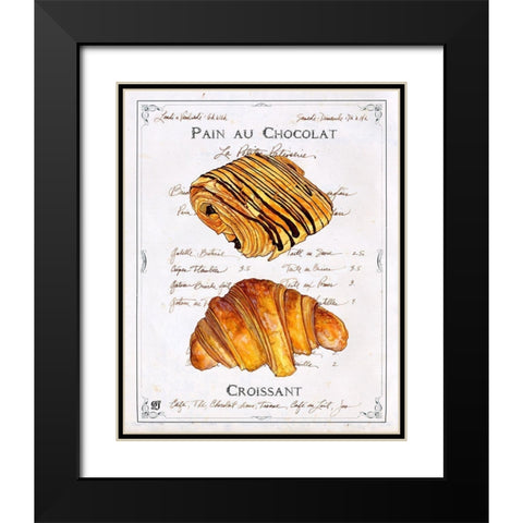 Pain au Chocolat et Croissant Black Modern Wood Framed Art Print with Double Matting by Joyner, Ginny