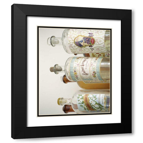 French Perfume Bottles I Black Modern Wood Framed Art Print with Double Matting by Gray, Madelaine
